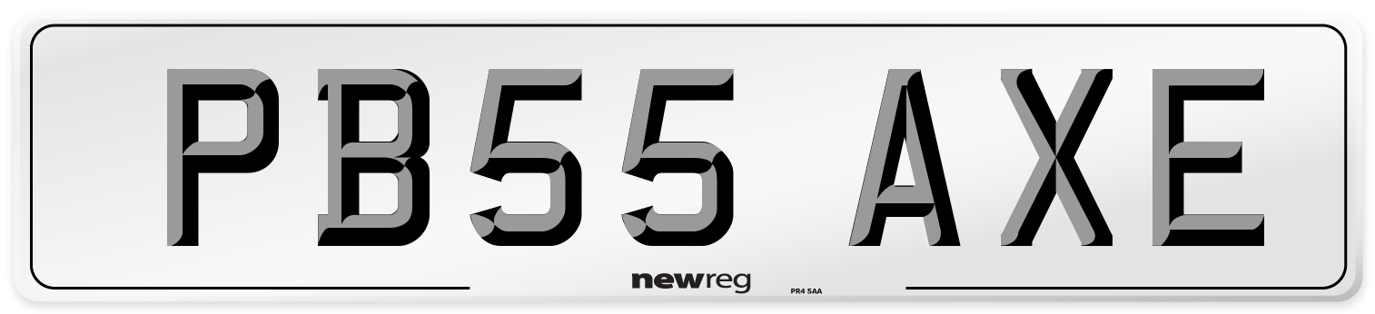 PB55 AXE Number Plate from New Reg